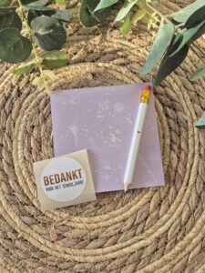 Paars notitiesetje Groei Bloei